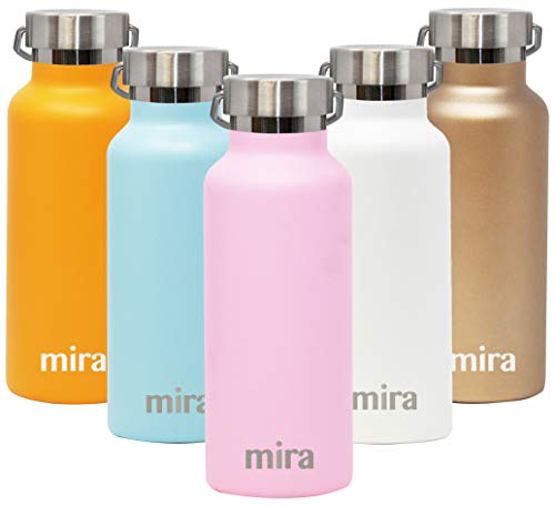Product Cover MIRA Alpine Stainless Steel Vacuum Insulated Water Bottle with 2 Lids, Durable Powder Coated Thermos | 17 oz (500 ml) | Rose Pink