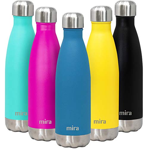 Product Cover MIRA 17 Oz Stainless Steel Vacuum Insulated Water Bottle | Double Walled Cola Shape Thermos | 24 Hours Cold, 12 Hours Hot | Reusable Metal Water Bottle | Leak-Proof Sports Flask | Hawaiian Blue