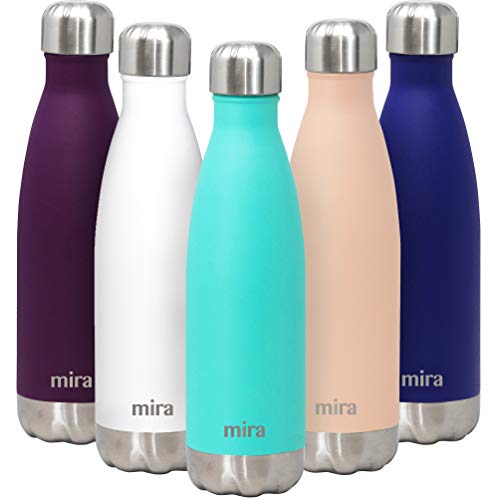 Product Cover MIRA 17 Oz Stainless Steel Vacuum Insulated Water Bottle | Double Walled Cola Shape Thermos | 24 Hours Cold, 12 Hours Hot | Reusable Metal Water Bottle | Leak-Proof Sports Flask | Teal