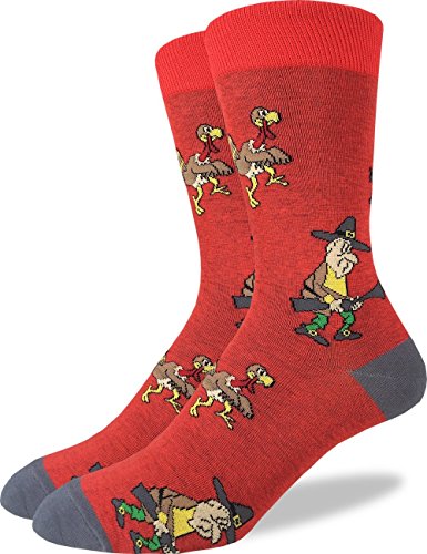 Product Cover Good Luck Sock Men's Thanksgiving Turkey Hunt Socks - Red, Adult Shoe Size 7-12