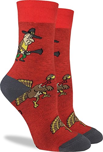Product Cover Good Luck Sock Women's Thanksgiving Turkey Hunt Socks - Red, Adult Shoe Size 5-9