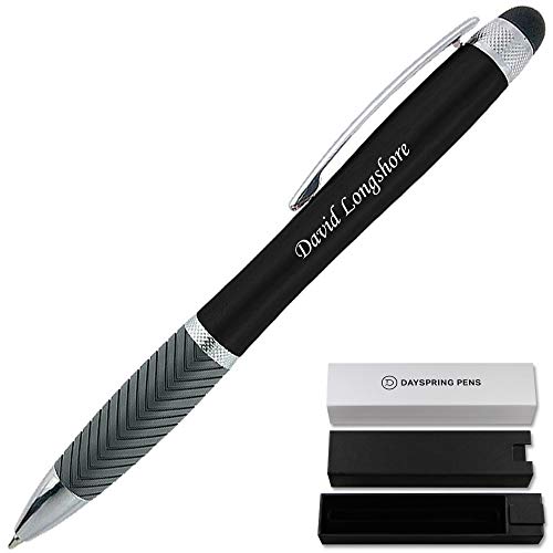 Product Cover Personalized Pen | Black Lumen Light Up Pen. A Gift Pen With Engraving That Lights Up! Personalized Gift By Dayspring Pens. Light Up Click Stylus.