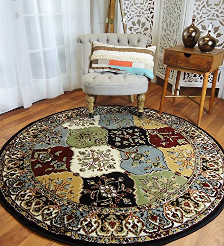 Product Cover Round Rugs 6ft Multi-Color Rug Circle Rugs for Living Room and Dining Room Rugs Clearance 5x5 ft