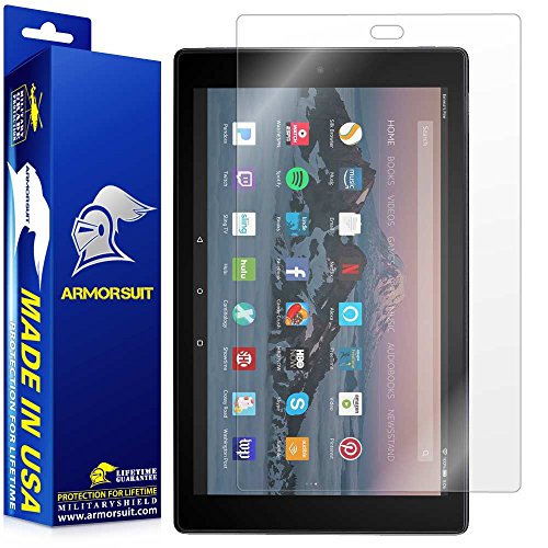 Product Cover ArmorSuit MilitaryShield Screen Protector for All-New Fire HD 10 (9th and 7th Generation, 2019 and 2017 Release) Max Coverage Anti-Bubble HD Clear Film