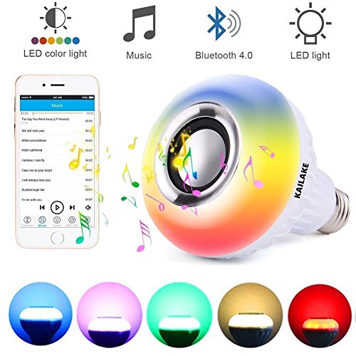 Product Cover KAILAKE E27 led Light Bulb with Bluetooth RGB Changing Color Lamp Built-in Audio Speaker with Remote Control for Home, Bedroom, Living Room