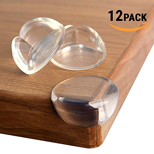 Product Cover Corner Guards (12 Pack) Update 2019 Real Strong Adhesive Protect Children from Injury | Corner Covers Baby Safety | Table & Furniture Corner Protectors Clear | Child Proof Corner Bumpers