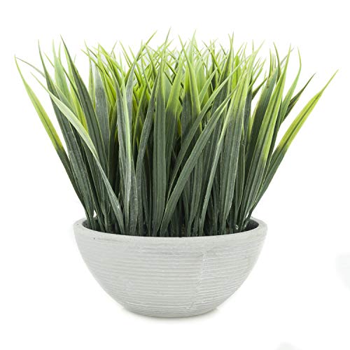 Product Cover Velener Extra-Long Artificial Grass in White Pot for Home Decor (Green)