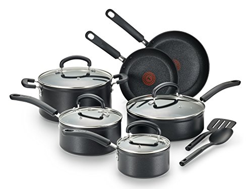 Product Cover T-fal C561SC Titanium Advanced Nonstick Thermo-Spot Heat Indicator Dishwasher Safe Cookware Set, 12-Piece, Black