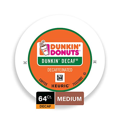 Product Cover Dunkin' Donuts Medium Roast Decaf Coffee, 64 K Cups for Keurig Coffee Makers