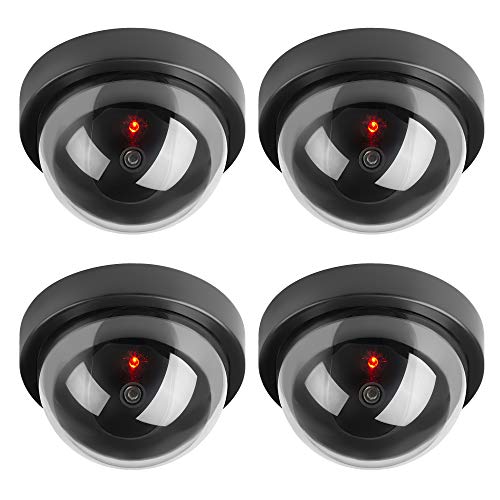Product Cover TOROTON Dummy Fake Security CCTV Dome Camera Simulation Monitor with LED Flashing Light, Outdoor and Indoor Use for Homes & Business, 4 Pack