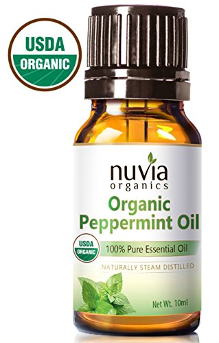 Product Cover Nuvia Organics USDA Certified Peppermint Oil, 100% Pure Essential Oil, 10ml