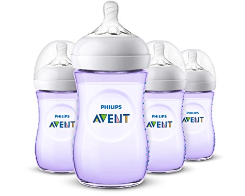 Product Cover Philips Avent Natural Baby Bottle, Purple, 9oz 4pk, SCF013/43