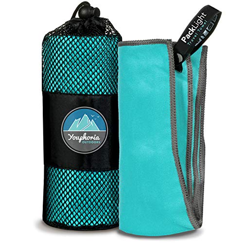 Product Cover Youphoria Outdoors Microfiber Travel Towel - Ideal Fast Drying Towels for Camping,Travel, Beach, Backpacking, Gym, Sports, and Swimming - Lightweight, Quick Dry and Absorbent - 3 Sizes