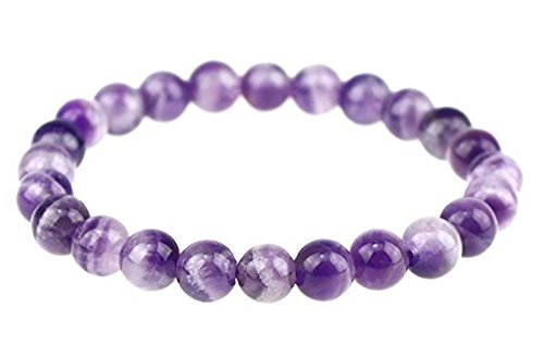 Product Cover Natural Amethyst Gemstone Bracelet 7 inch Stretchy Chakra Gems Stones Healing Crystal Great Gifts (Unisex) GB8-16