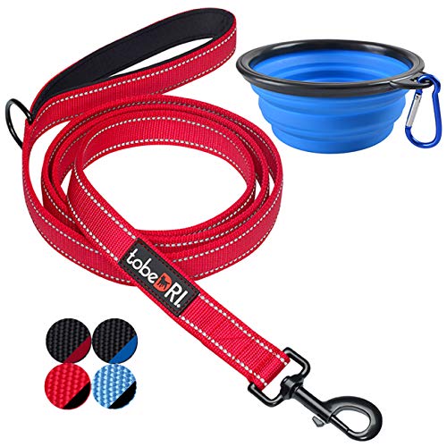 Product Cover tobeDRI Heavy Duty Dog Leash - Comfortable Padded Handle, 6 ft Long - Dog Training Walking Leashes for Medium Large Dogs with A Free Collapsible Pet Bowl