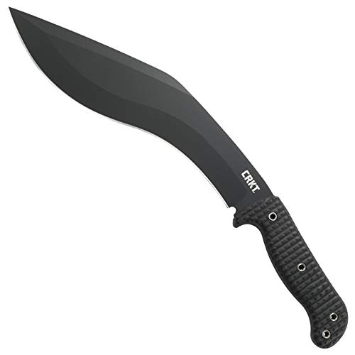 Product Cover CRKT KUK Fixed Blade Knife: Carbon Steel Knife with Full Tang Kukri Recurved Blade, Injection Molded Handle, and Polyester Sheath 2742