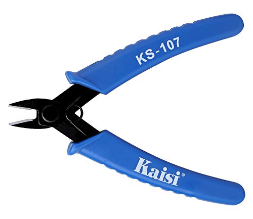 Product Cover Kaisi KS-107 Flush Cutter Internal Spring Precision Micro Shear Flush Cutters Wire Cutting Pliers Side Cutters Pliers 5-Inch, Blue