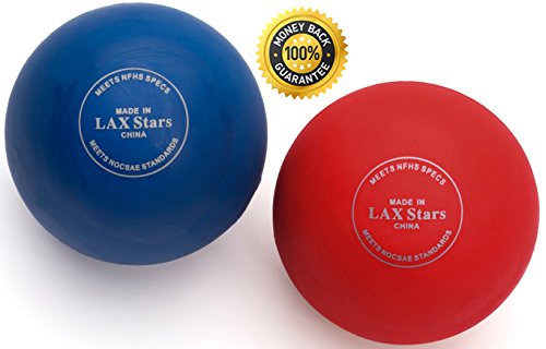 Product Cover Lacrosse Balls Massage Ball Therapy - Myofascial Tension Release, Fascia Release, Massage Balls for Foot, Massage Balls for Back, Trigger Point Therapy Balls, Yoga, Pack of 2 Balls (Red Blue)
