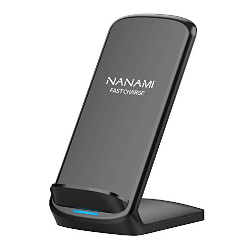 Product Cover NANAMI Upgraded Fast Wireless Charger Fast Wireless Charging Stand Compatible Samsung Galaxy S10+/S9/S8/S7 Edge/Note 10/9/8 & Qi Charger Compatible iPhone 11/11 Pro/11 Pro Max/XR/XS Max/XS/X/8/8 Plus