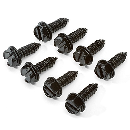 Product Cover Black License Plate Screws for Fastening License Plates, Frames and Covers on American Cars and Trucks (Black Zinc Plated)