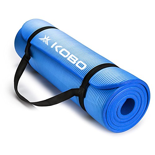 Product Cover Kobo NBR Athletica Yoga Mat- Multi-use Thick Exercise Mat, Non-Slip and Anti-Tear. Great for Hot Yoga and The Gym, Home Workout, Pilates, Physio and Camping. Includes Carrying Strap.