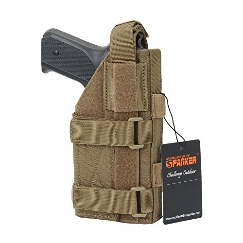 Product Cover EXCELLENT ELITE SPANKER Pistol Holster Universal Adjustable for M1911 G17 G18 G19 G26 G34 Glock XD-45acp CZ P-10C(Coyote Brown)