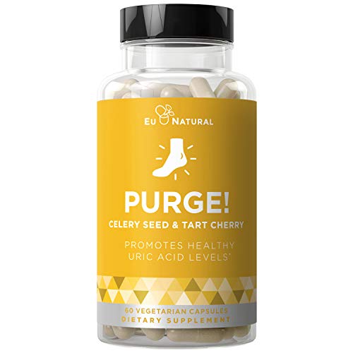 Product Cover Purge! Uric Acid Cleanse & Joint Support - Ready to Eat & Drink What You Want? - Active Mobility, Strong Flexibility, Healthy Inflammation - Tart Cherry & Celery Seed - 60 Vegetarian Soft Capsules