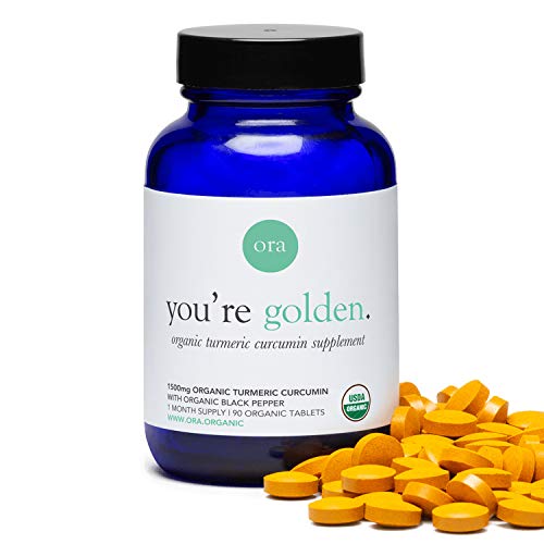 Product Cover Ora Organic Turmeric Curcumin Pills with Black Pepper - Antioxidant & Anti-Inflammatory Supplement, No Filler Ingredients - 90 Vegan Tablets, 1 Month Supply