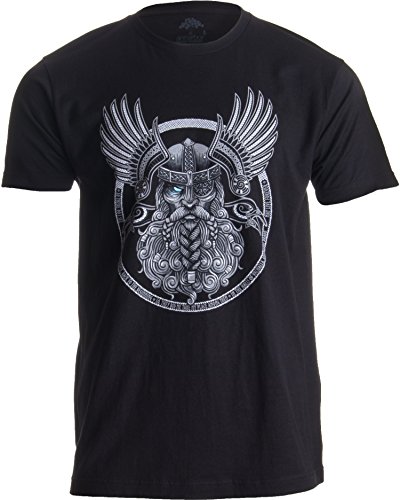 Product Cover Odin | Norse Mythology God Valkyrie Valhalla Viking Raven Nordic Thor T-Shirt-(Adult,XL) Black