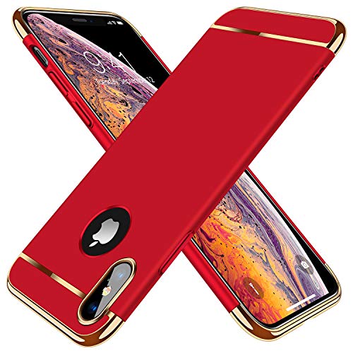Product Cover TORRAS Lock Series iPhone X Case/iPhone Xs Case, [Unique 3-in-1 Design] [Upgraded] Anti-Scratch Matte Finish Slim Case Designed for iPhone Xs/iPhone X, Red