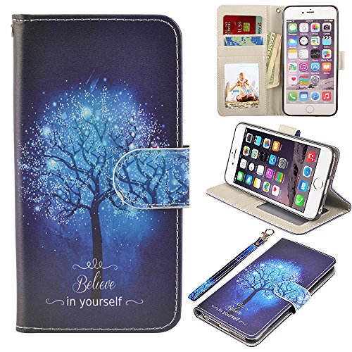 Product Cover UrSpeedtekLive iPhone 6S Plus Case, iPhone 6 Plus Case, Premium PU Leather Flip Wallet Case Cover with Card Slots Holder & Stand for Apple iPhone 6s Plus/6 Plus, Believe in Yourself