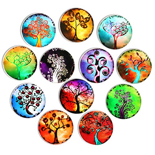 Product Cover 12pcs Tree Refrigerator Magnets, Crystal Glass Fridge stickers, Cosylove Tree of Life Magnets for Office,Cabinets,Whiteboards, Photos, Calendar, Decorative Fridge, Home Decoration