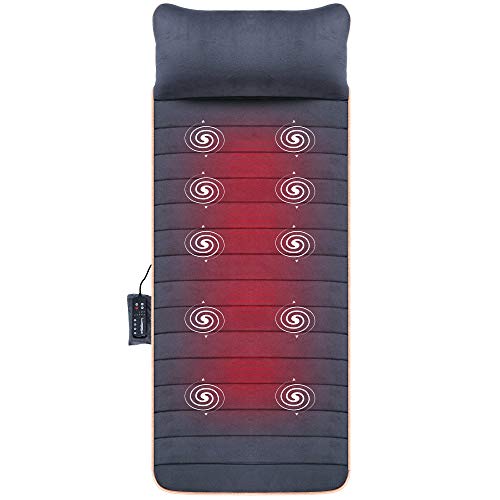 Product Cover Massage Mat with 10 Vibrating Motors and 4 Therapy Heating pad Full Body Massager Cushion for Relieving Back Lumbar Leg Pain SL-363 Snailax