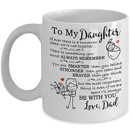 Product Cover My Cuppa Joy Gifts for Daughter from Dad - to My Daughter Coffee Mug - 11oz Novelty Ceramic Cup - Touching Present for Christmas, Xmas, Birthday, Graduation for Her from Father