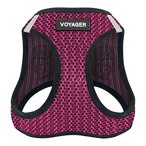 Product Cover Voyager Step-in Air Dog Harness - All Weather Mesh, Step in Vest Harness for Small and Medium Dogs by Best Pet Supplies - Fuchsia, Medium (Chest: 16