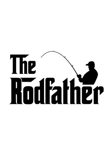 Product Cover Fishing Rodfather Vinyl Decal Sticker | Cars Trucks Walls Vans Windows Laptops | Black | 5.5 X 3.1 Inches | KCD1834B