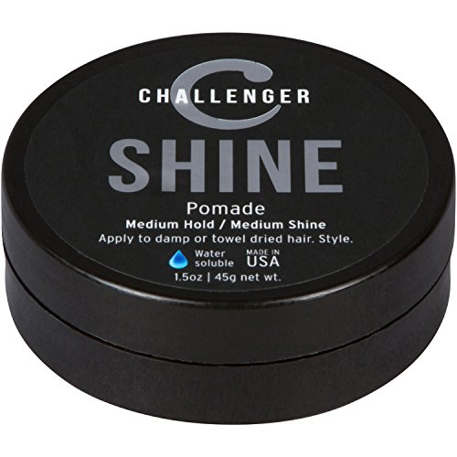 Product Cover Shine Pomade - Challenger - 1.5OZ Medium Hold & Shine - Best Men's Styling Pomade - Water Based, Clean & Subtle Scent, Travel Friendly. Hair Wax, Fiber, Clay, Paste, and Cream, All In One