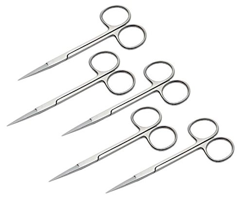 Product Cover IMED SCIENTIFIC IRSTR5 Iris Micro Dissecting Lab Scissors, Fine Point Straight PACK OF 5