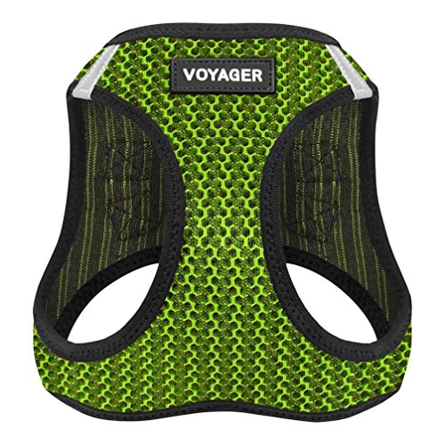 Product Cover Voyager Step-in Air Dog Harness - All Weather Mesh, Step in Vest Harness for Small and Medium Dogs by Best Pet Supplies - Lime Green, Large (Chest: 18