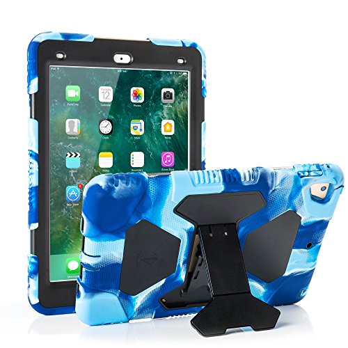 Product Cover ACEGUARDER iPad 2017/2018 iPad 9.7 inch Case, Shockproof Impact Resistant Protective Case Cover Full Body Rugged for Kids with Kickstand for Apple ipad 5 th/ipad 6 th Generation, Navy Black