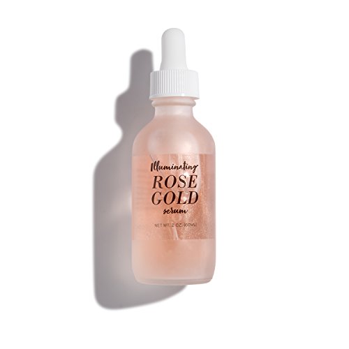 Product Cover Illuminating Rose Gold Facial Serum Elixir with hydrating Aloe and Hyaluronic Acid for a light highlighting Primer - Natural makeup or no makeup look with matte finish (2 oz.)