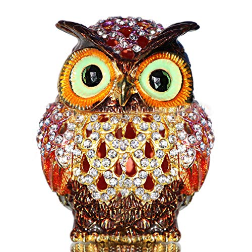 Product Cover Waltz&F Hollow owl Trinket Box Hinged Hand-Painted Figurine Collectible Ring Holder with Gift Box