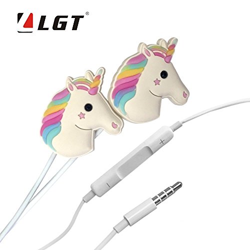 Product Cover Cartoon Earphones 3D Cute Animal Unicorn Earbuds Best Headphones suitable to Remote and Mic for Apple Samsung HTC Android smartphones Tablets hands-free/in-ear style earbuds of Electronics Wired 3.5mm