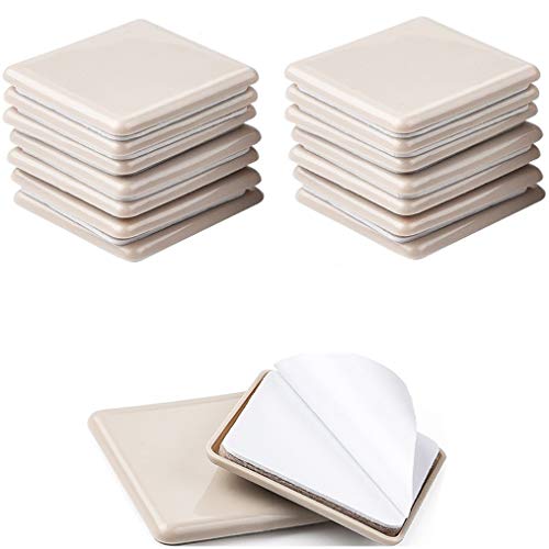 Product Cover Liyic 16 Pack 2.5inch Self Stick Square Furniture Moving Sliders for Carpet 2-1/2