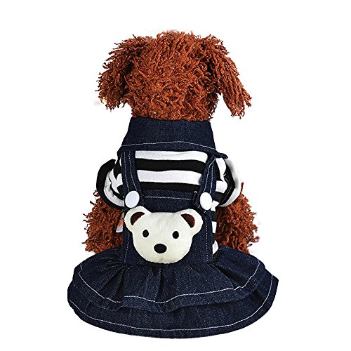 Product Cover vmree Dog Apparel, Small Pet Dog Cat Puppy Dress Strap Denim Skirt Clothes Apparels ...
