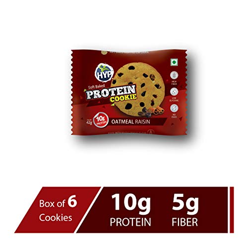 Product Cover HYP Protein Cookies Oatmeal Raisin Pack of 6 (42g x 6)