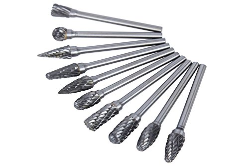 10Pcs Tungsten Steel Solid Carbide Rotary Burrs Bit For Dremel Accessories Tool 