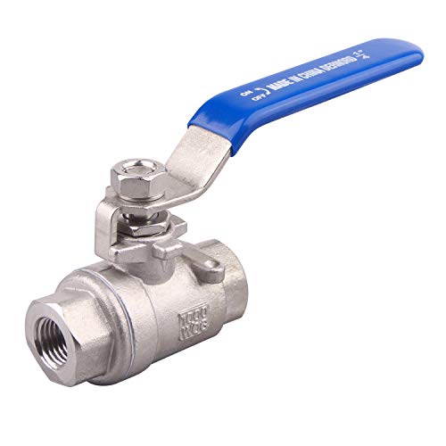 Product Cover DERNORD Full Port Ball Valve Stainless Steel 304 Heavy Duty for Water, Oil, and Gas with Blue Locking Handles (1/2