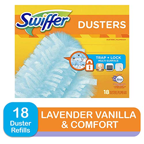 Product Cover Swiffer 180 Dusters, Multi Surface Refills with Febreze Lavender Vanilla & Comfort Scent, 18 Count