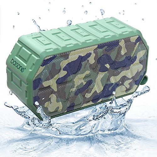 Product Cover Barsone Portable Wireless Bluetooth Waterproof Speaker, Built-in Mic, Dual-Driver IPX6 Shockproof/Dustproof Speaker with Superior Sound for Camping, Hiking, Biking, Home, Beach - Camouflage